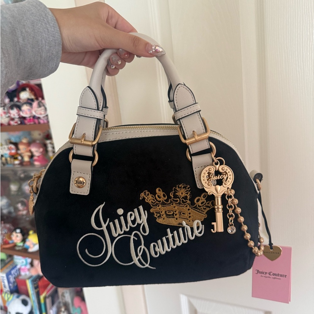 NWT juicy couture key to juicy dome satchel bag with gold accents